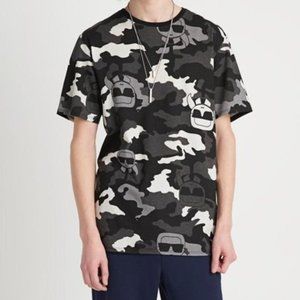 Karl Lagerfeld Allover Camo Character Print Tee Camouflage Grey
